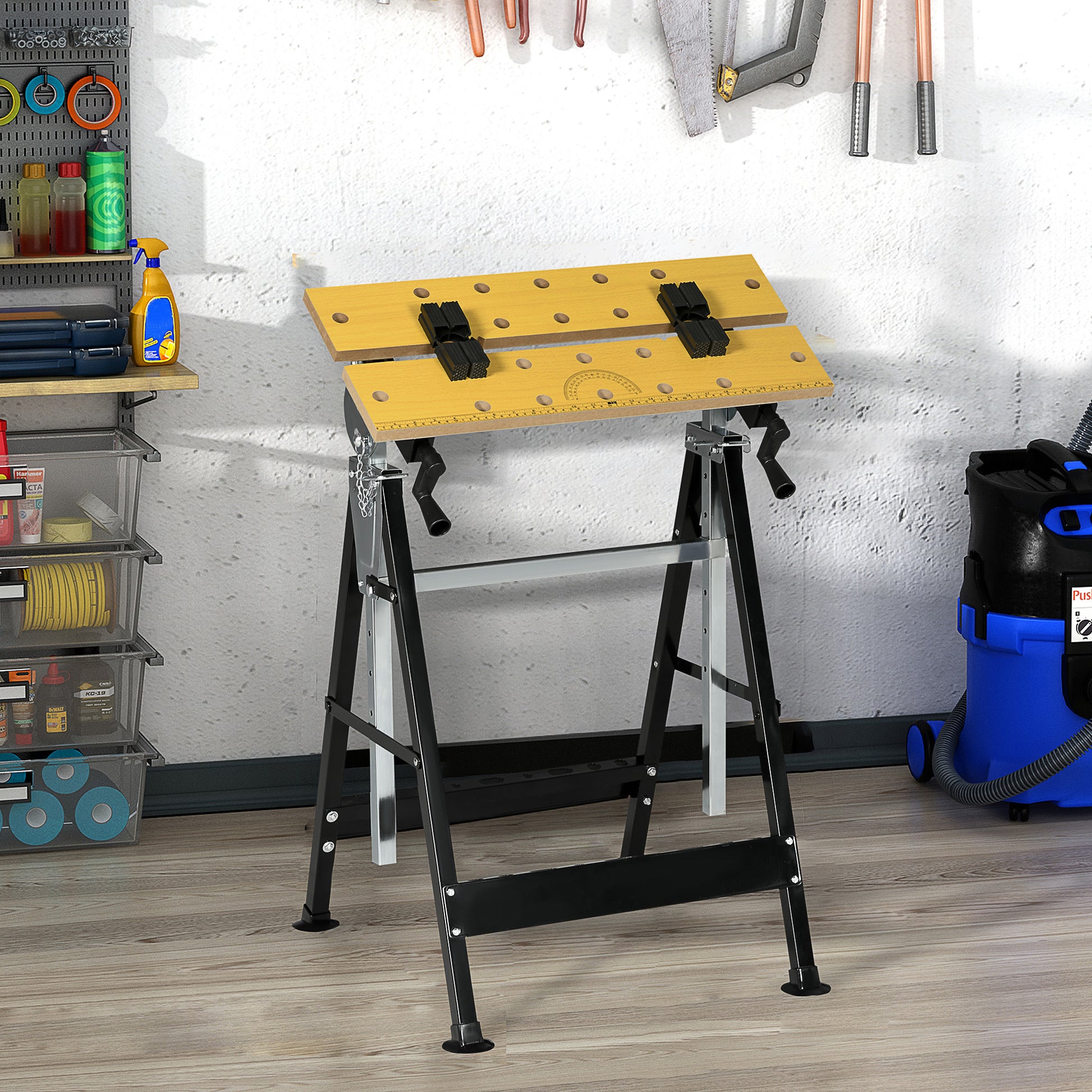 Aosom Adjustable Portable Workbench - 220lbs Capacity-Home Improvement > Tools > Tool Organizers-DECOROLALA