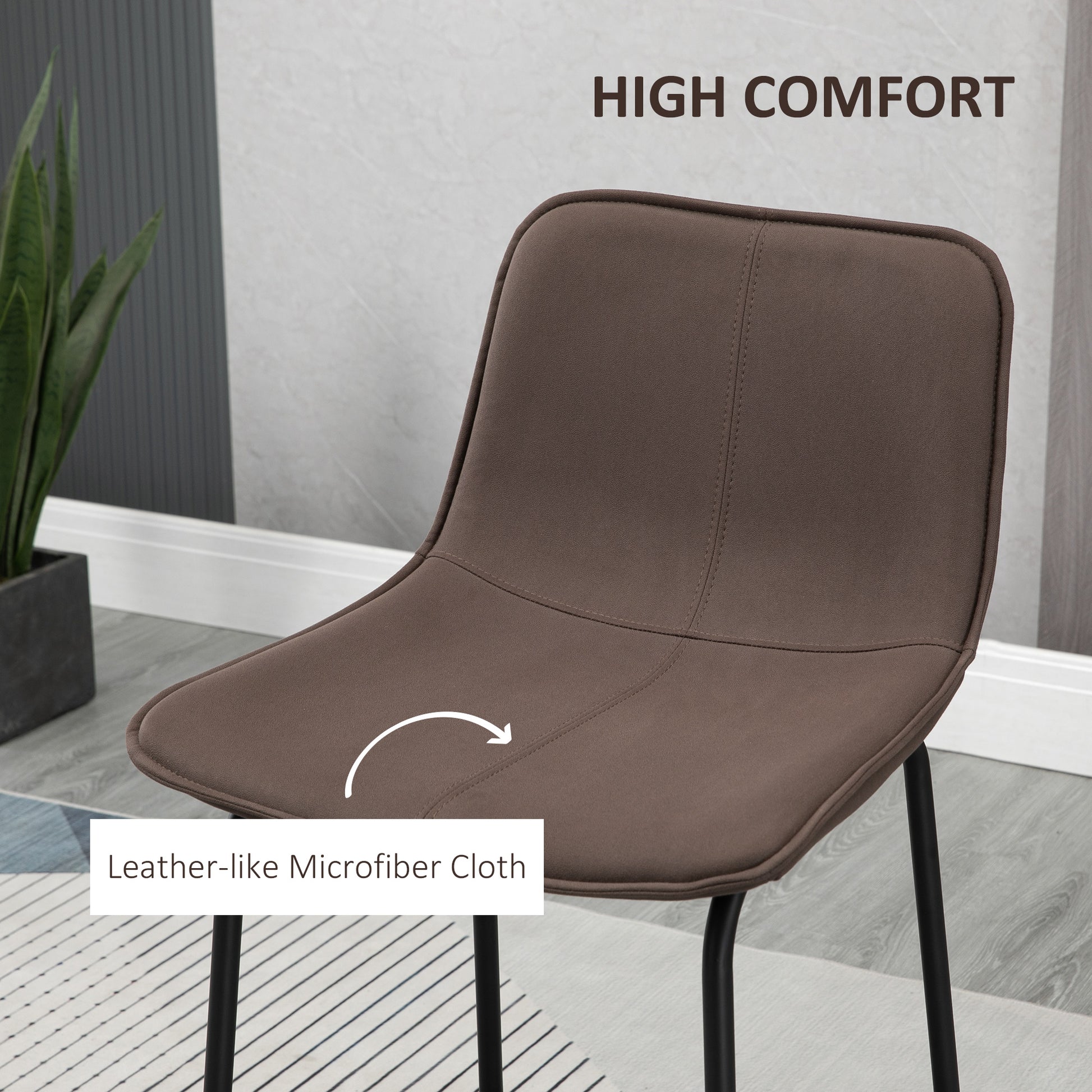 Aosom Bar Stools Set of 2 - 26" Counter Height Chairs Coffee-Home Furnishings > Kitchen & Dining Furniture > Bar Stools-DECOROLALA
