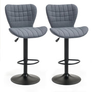 Aosom Bar Stools Set of 2 - Grey Swivel Adjustable Counter Stools-Home Furnishings > Kitchen & Dining Furniture > Bar Stools-DECOROLALA