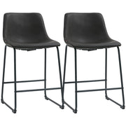 Aosom Counter Height Bar Stools Set of 2 - Dark Brown PU Leather-Home Furnishings > Kitchen & Dining Furniture > Bar Stools-DECOROLALA
