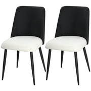 Aosom Dining Chairs Set of 2 - Black Rattan Back Padded Seat-Home Furnishings > Kitchen & Dining Furniture > Dining Chairs-DECOROLALA