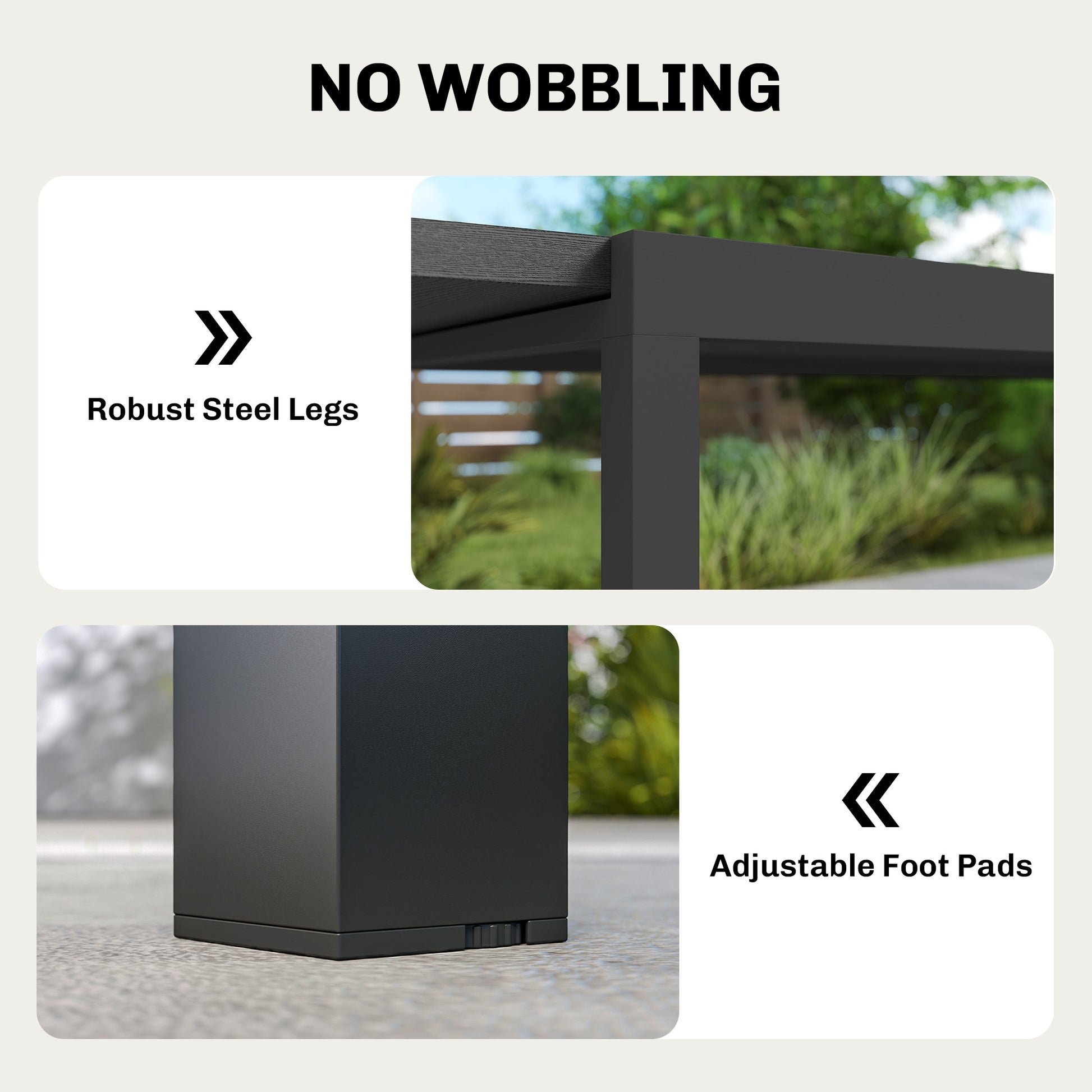 Aosom Expandable Patio Dining Table 60.6"-84.3" Black-DECOROLALA