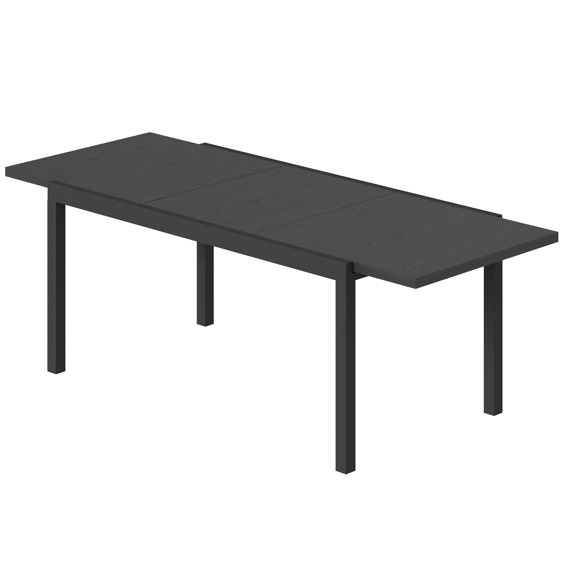 Aosom Expandable Patio Dining Table 60.6"-84.3" Black-DECOROLALA