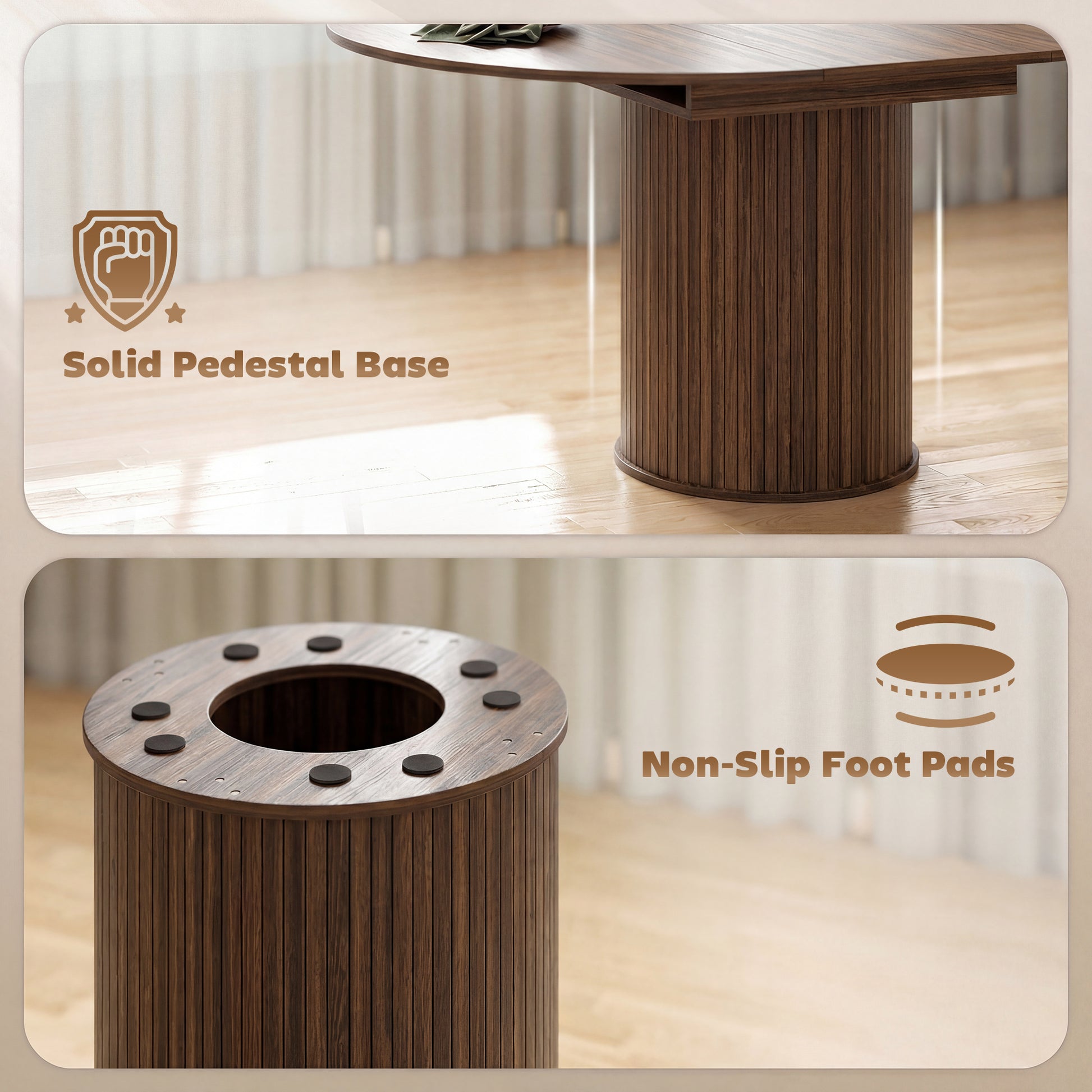 Aosom Extendable Dining Table - Walnut 6-8 Seat-DECOROLALA