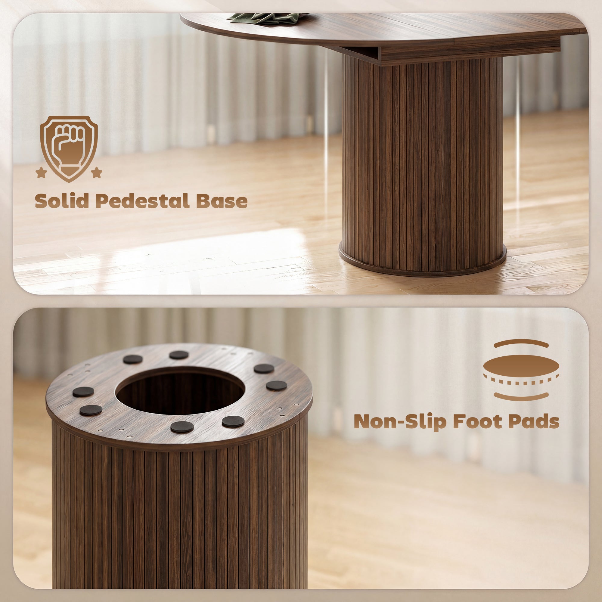 Aosom Extendable Dining Table - Walnut 6-8 Seat-DECOROLALA