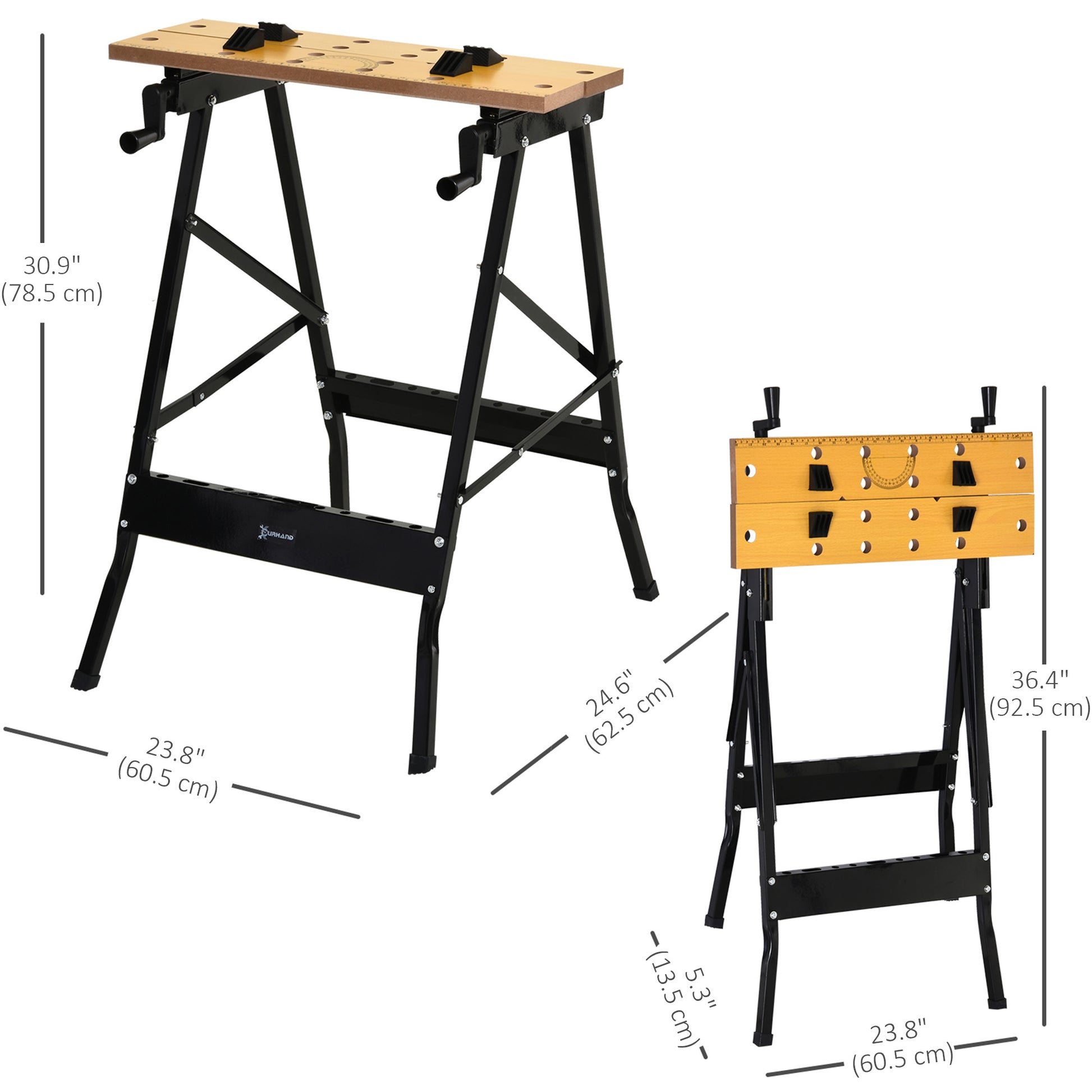 Aosom Foldable Work Bench - 220lbs Capacity Portable Sawhorse-Home Improvement > Tools > Tool Organizers-DECOROLALA