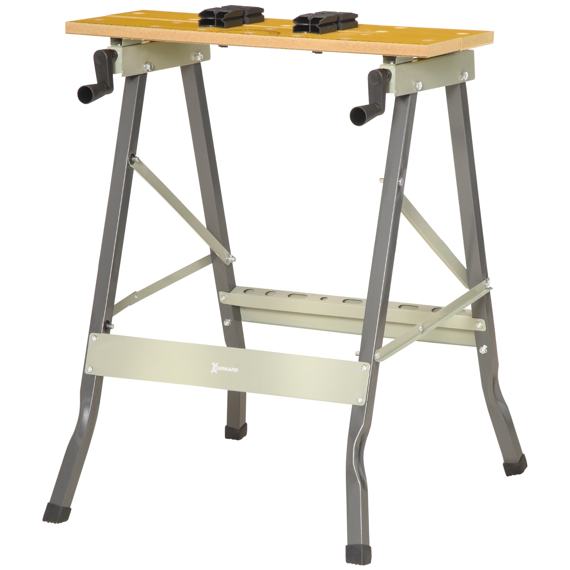 Aosom Foldable Work Bench and Sawhorse with 4 Clamps-Home Improvement > Tools > Tool Organizers-DECOROLALA