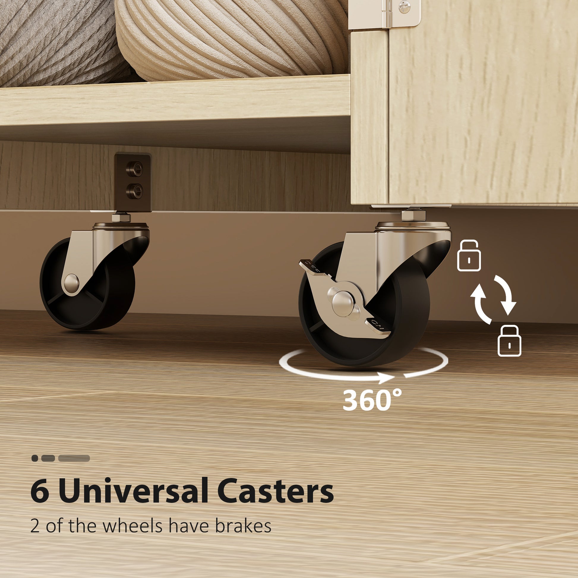 Aosom Folding Sewing Machine Table with Drop Leaf - Natural-DECOROLALA