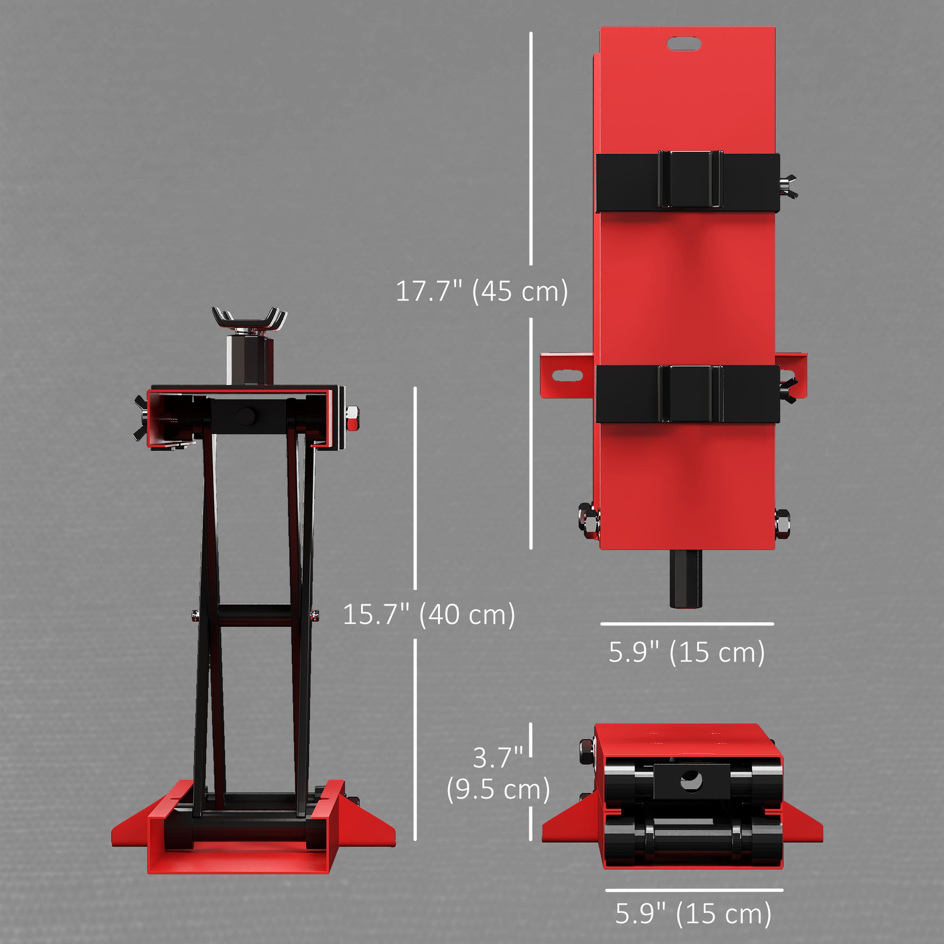 Aosom Motorcycle Scissor Lift Jack - 1100 lbs Steel Stand, Red-Home Improvement > Tools > Automotive-DECOROLALA
