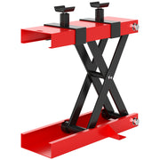 Aosom Motorcycle Scissor Lift Jack - 1100 lbs Steel Stand, Red-Home Improvement > Tools > Automotive-DECOROLALA
