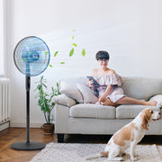 Aosom Oscillating Pedestal Fan with Remote - Black 18h Timer-Fans-DECOROLALA
