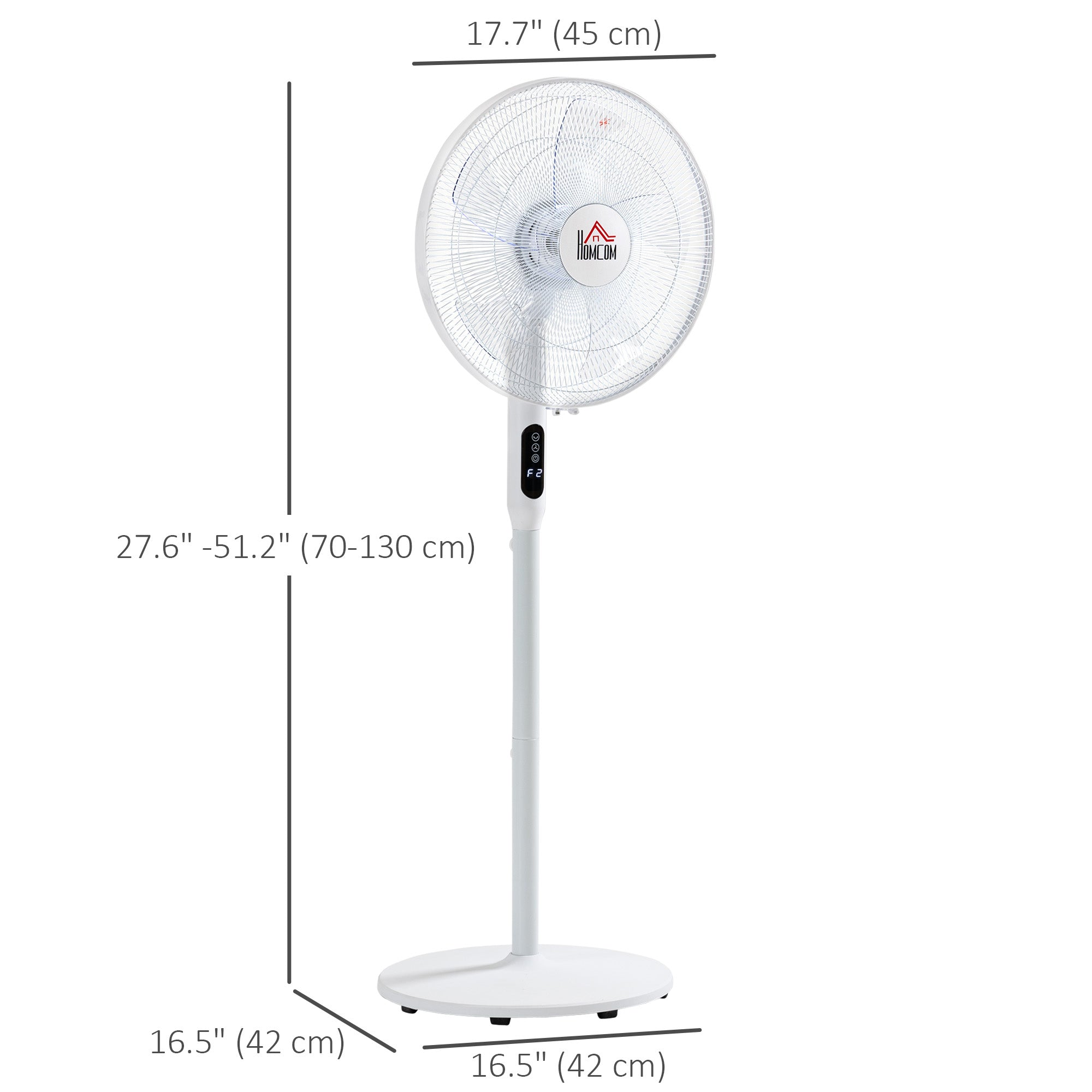 Aosom Oscillating Pedestal Fan with Remote - White 18h Timer-Fans-DECOROLALA