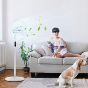 Aosom Oscillating Pedestal Fan with Remote - White 18h Timer-Fans-DECOROLALA