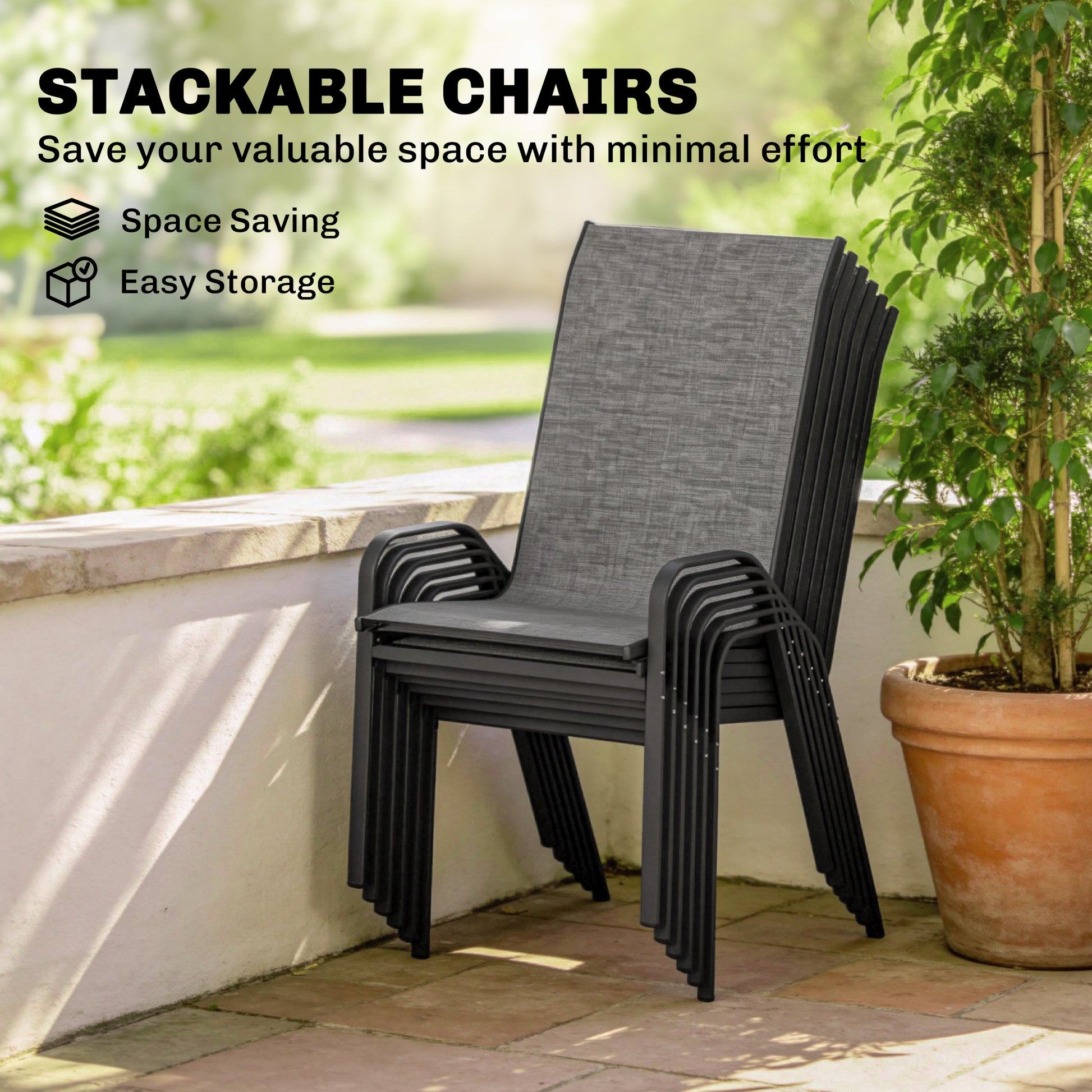 Aosom Outdoor Dining Set 6 Seater - Mixed Grey-DECOROLALA