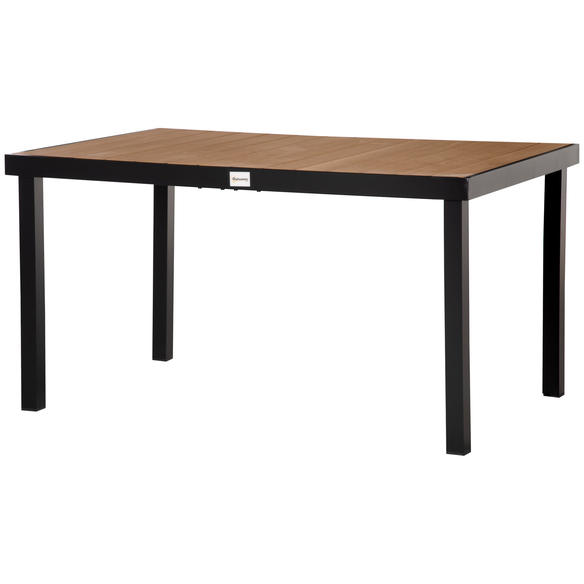 Aosom Outdoor Dining Table for 6 - Natural 55"-DECOROLALA