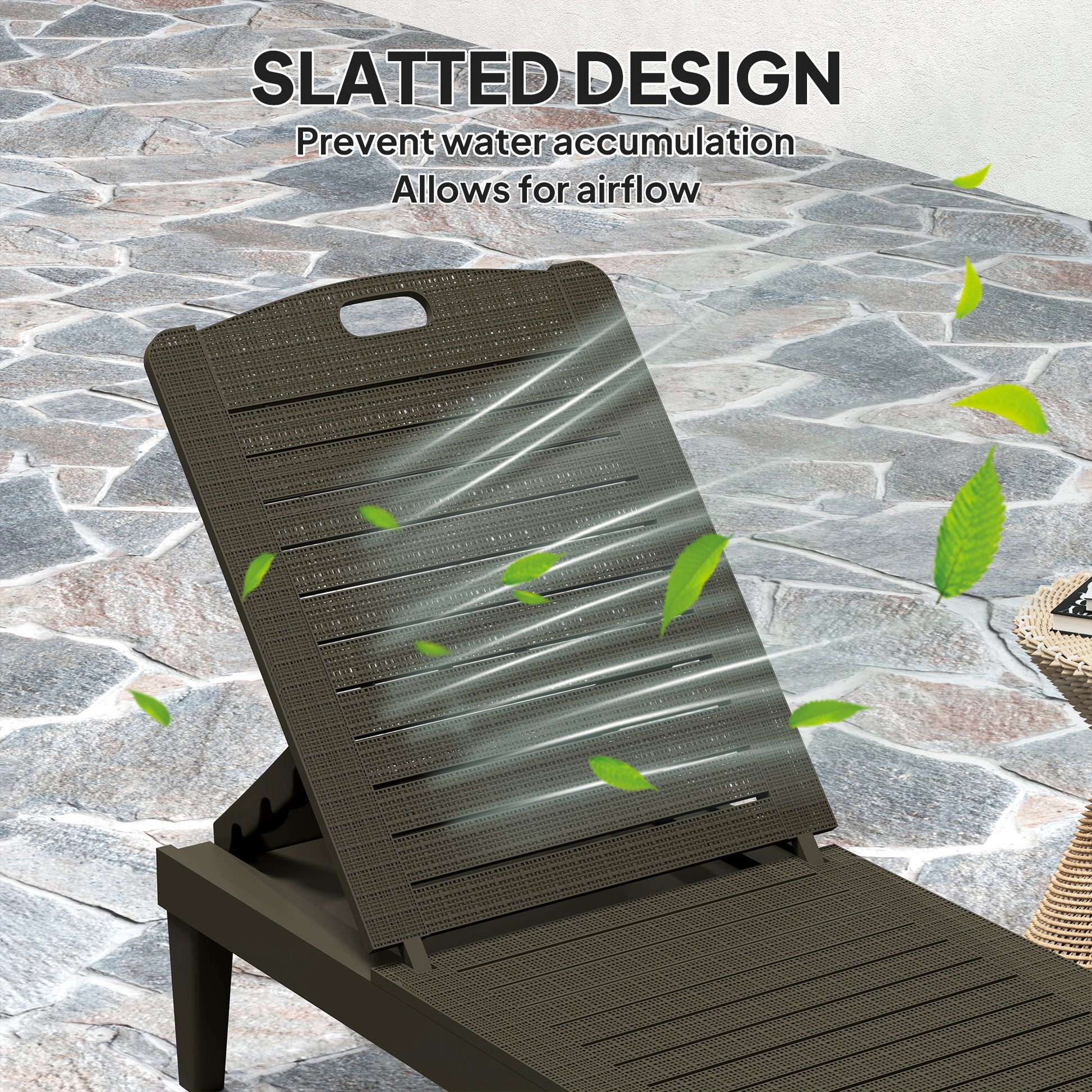 Aosom Outdoor Lounge Chair Set of 2 - Black-DECOROLALA