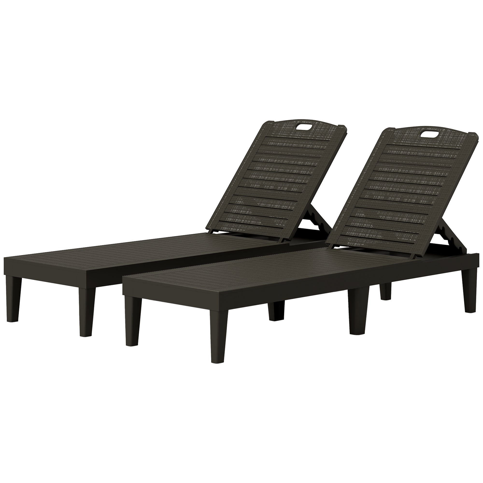 Aosom Outdoor Lounge Chair Set of 2 - Black-DECOROLALA