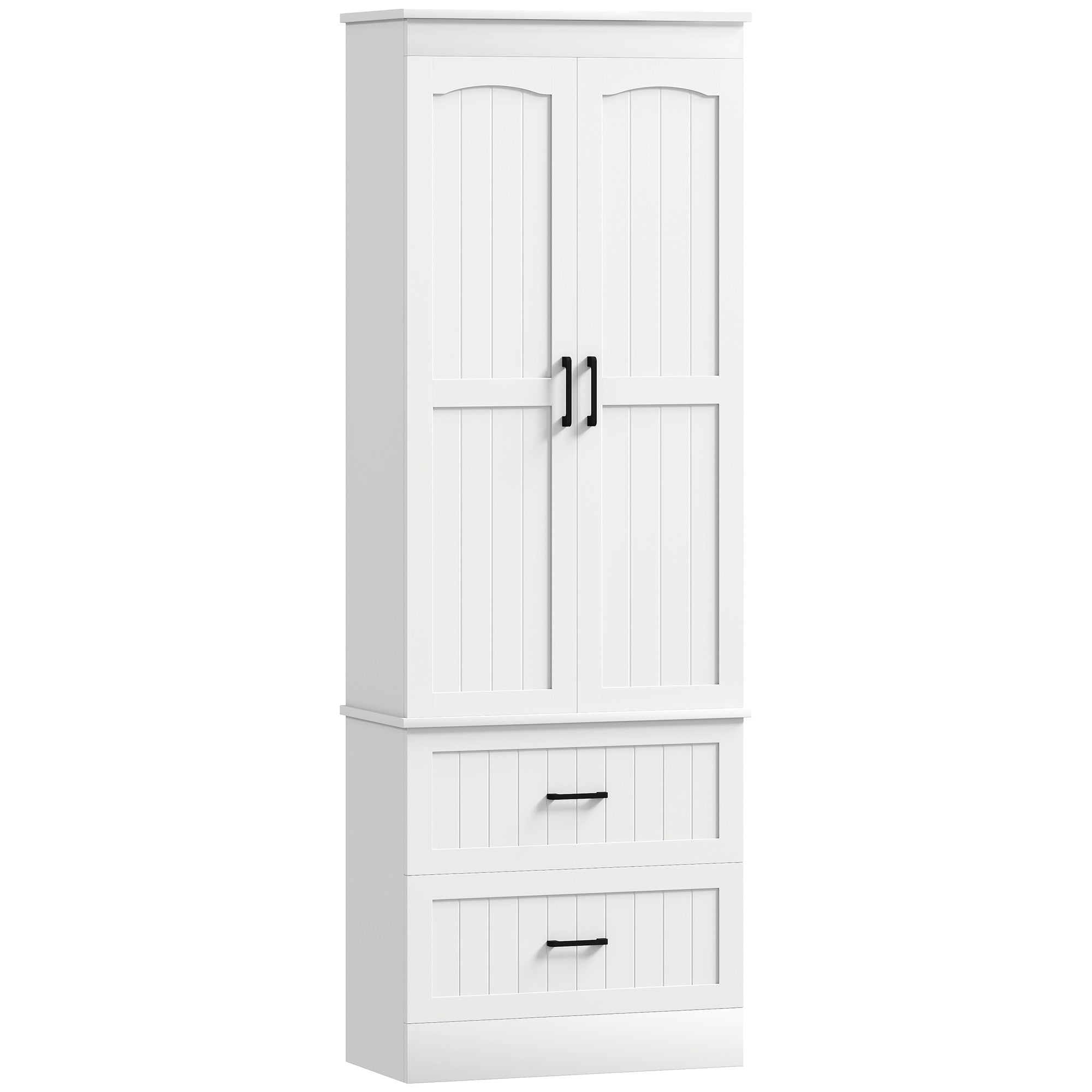 Aosom Pantry Cabinet 67" White - Kitchen Storage-DECOROLALA