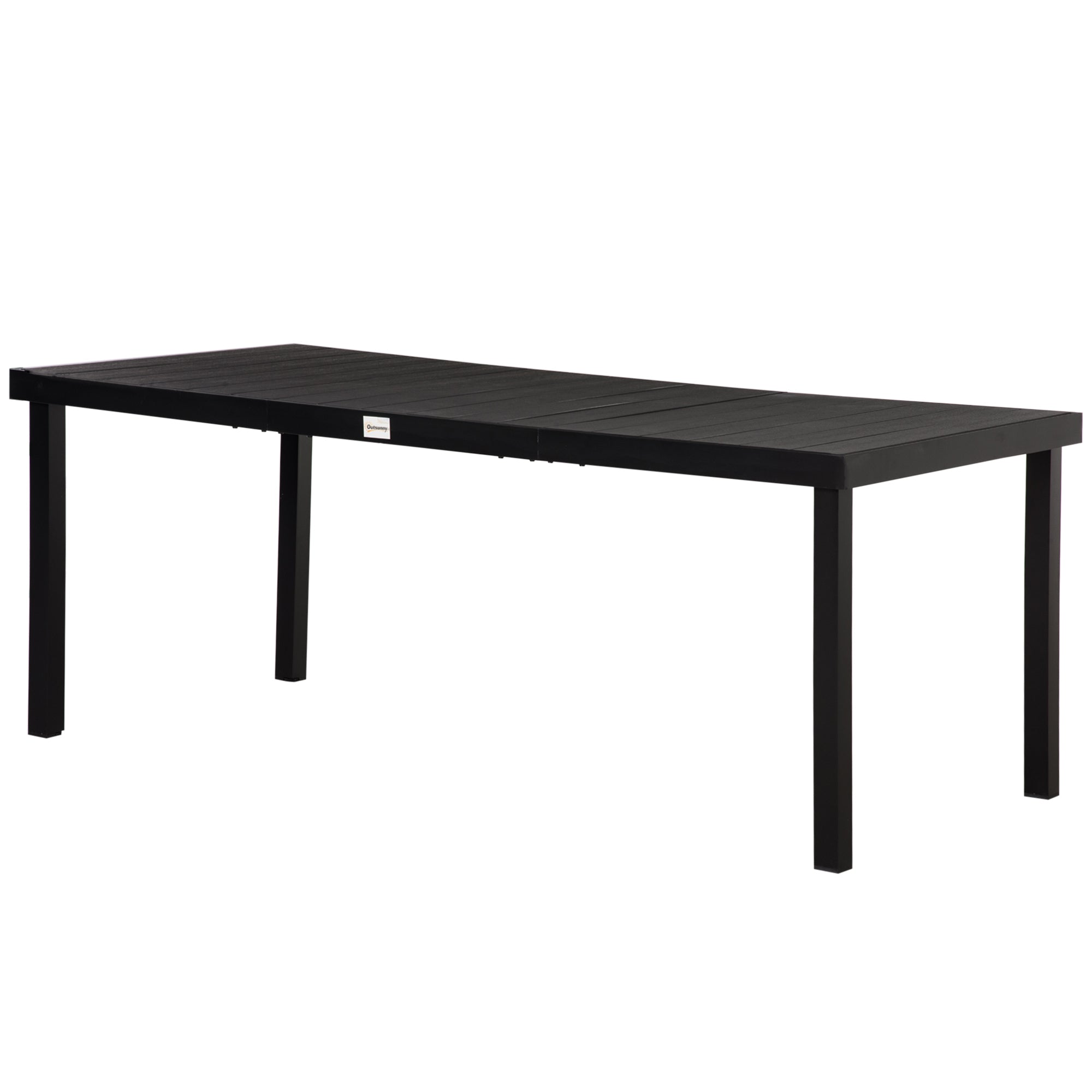 Aosom Patio Dining Table for 8 - Black Aluminum-DECOROLALA