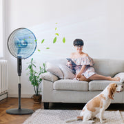 Aosom Pedestal Fan with Remote - Black 16" Oscillating Floor Fan-Fans-DECOROLALA