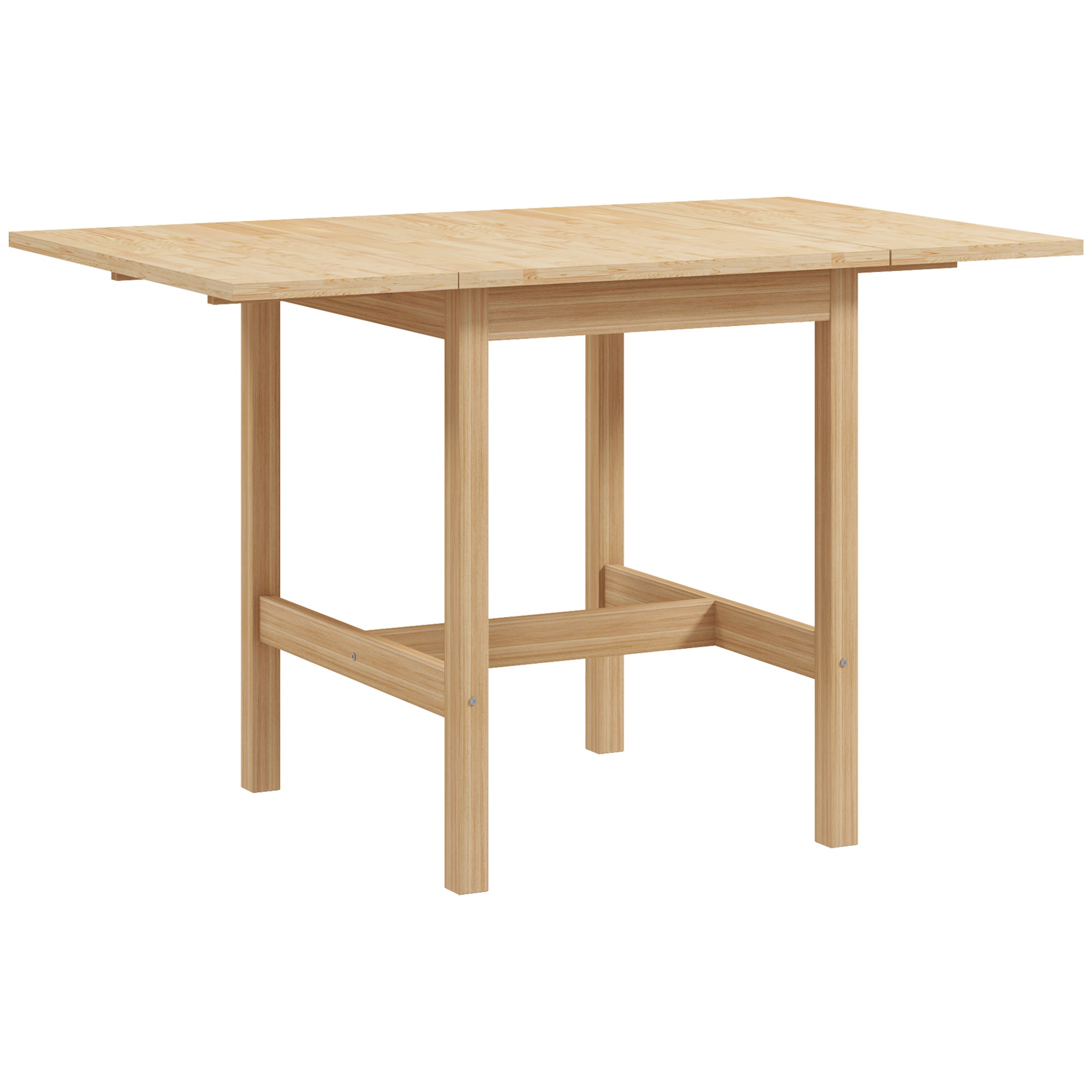 Aosom Pinewood Drop Leaf Dining Table - Natural 46.5"-DECOROLALA
