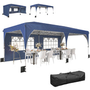Aosom Pop Up Canopy Tent 10x20 ft UPF50+ Dark Blue-DECOROLALA