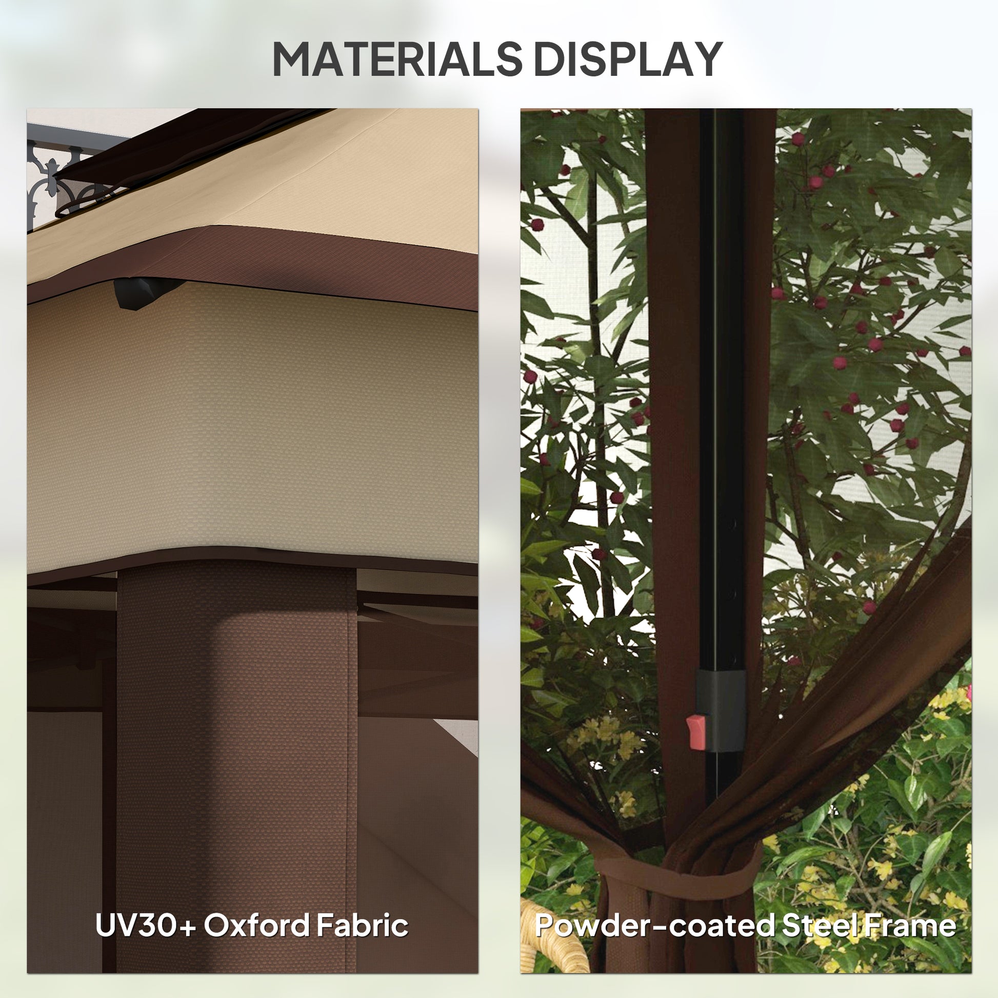 Aosom Pop Up Gazebo 10.7x10.7ft UV30+ Beige-DECOROLALA