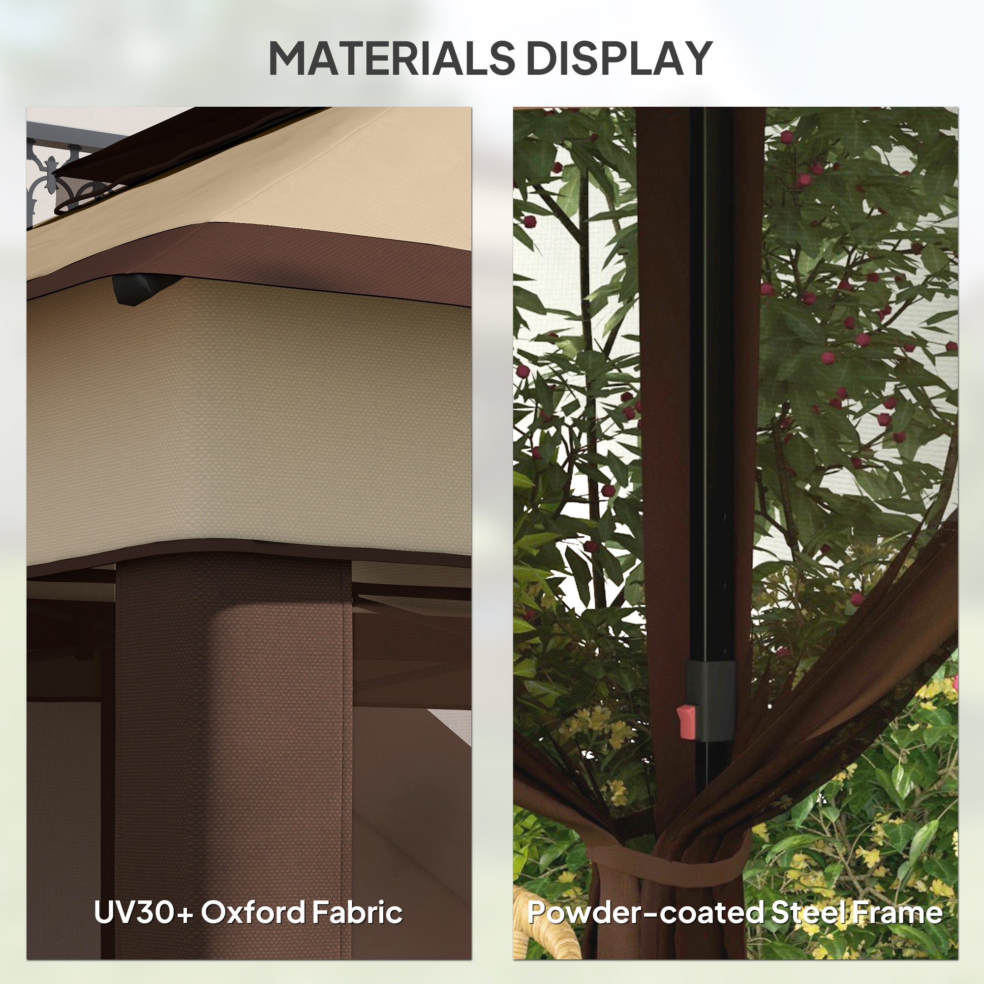 Aosom Pop Up Gazebo 10.7x10.7ft UV30+ Beige-DECOROLALA