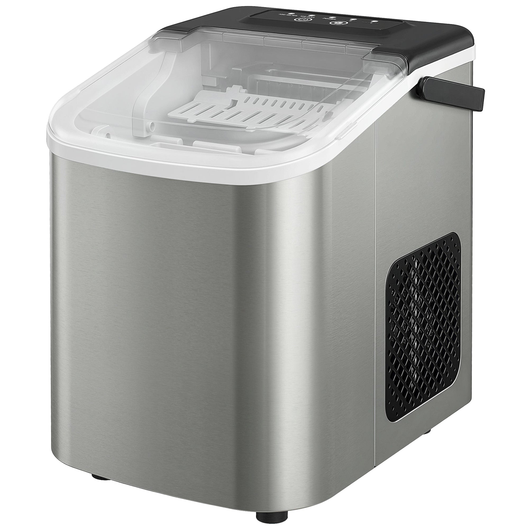 Aosom Portable Countertop Ice Maker - 26lbs Daily Silver-Small Kitchen Appliances-DECOROLALA