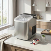 Aosom Portable Countertop Ice Maker - 26lbs Daily Silver-Small Kitchen Appliances-DECOROLALA