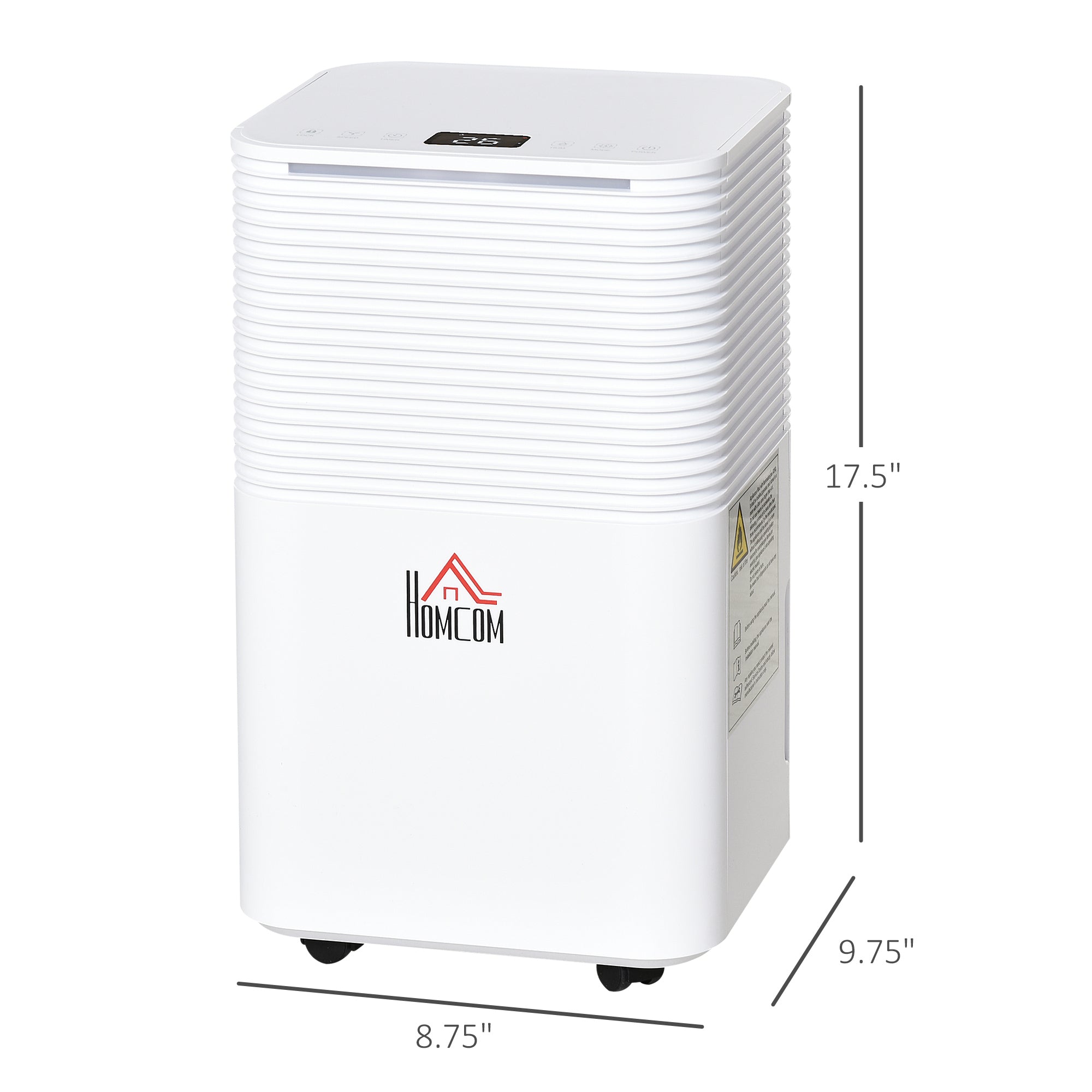 Aosom Portable Quiet Dehumidifier - 21 Pint 1260 sq. ft. White-Home Dehumidifiers-DECOROLALA