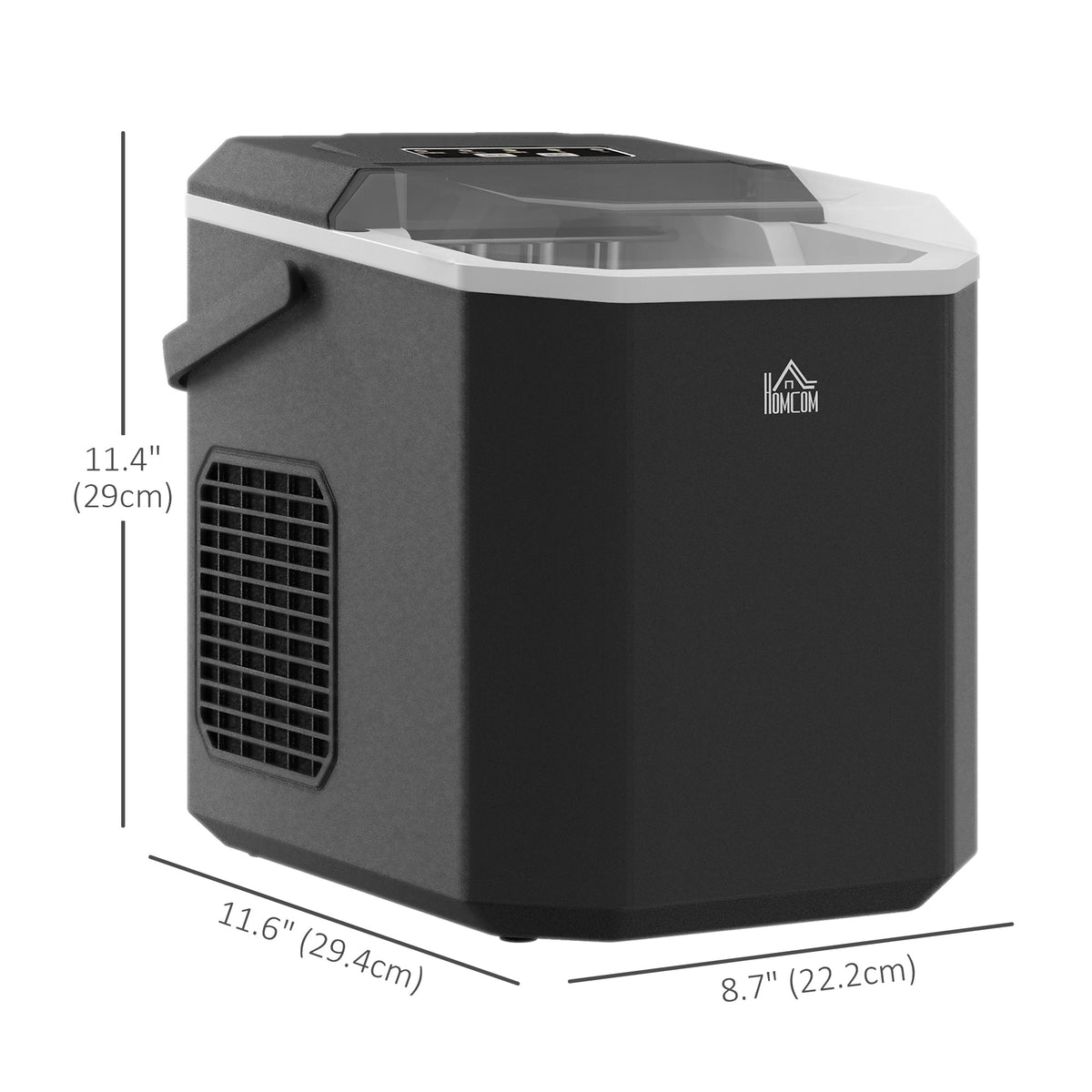 Aosom Portable Self-Cleaning Ice Maker - Black 26lbs/24Hrs-Small Kitchen Appliances-DECOROLALA
