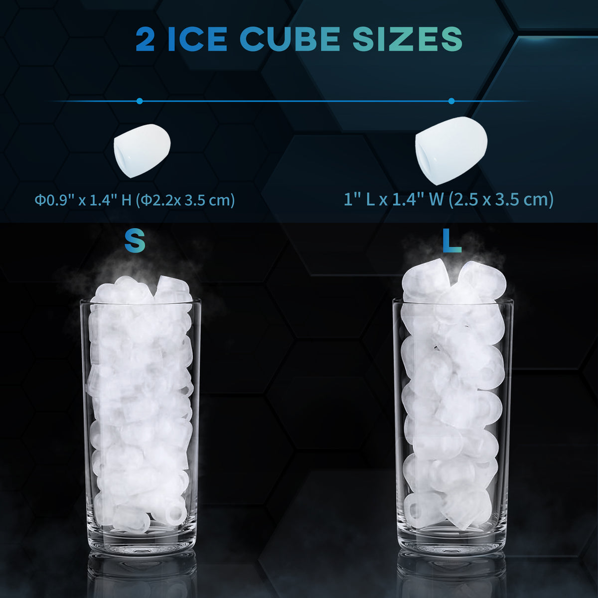 Aosom Portable Self-Cleaning Ice Maker - Black 26lbs/24Hrs-Small Kitchen Appliances-DECOROLALA