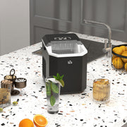 Aosom Portable Self-Cleaning Ice Maker - Black 26lbs/24Hrs-Small Kitchen Appliances-DECOROLALA