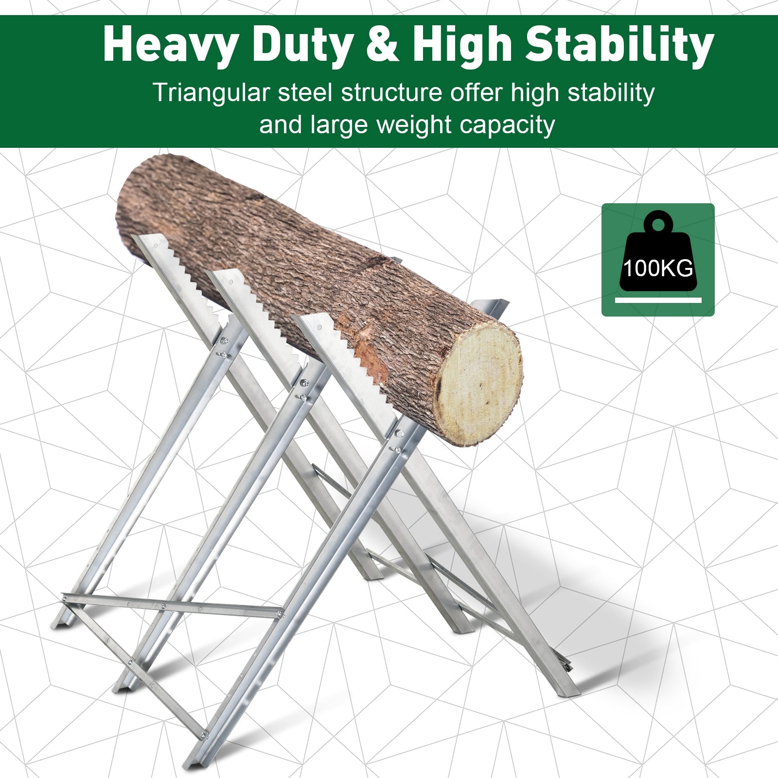 Aosom Portable Steel Sawhorse - Foldable 220 lbs Capacity Silver-Home Improvement > Tools-DECOROLALA