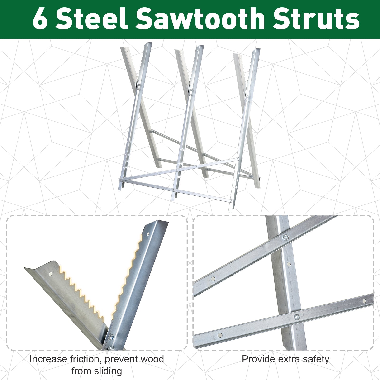 Aosom Portable Steel Sawhorse - Foldable 220 lbs Capacity Silver-Home Improvement > Tools-DECOROLALA