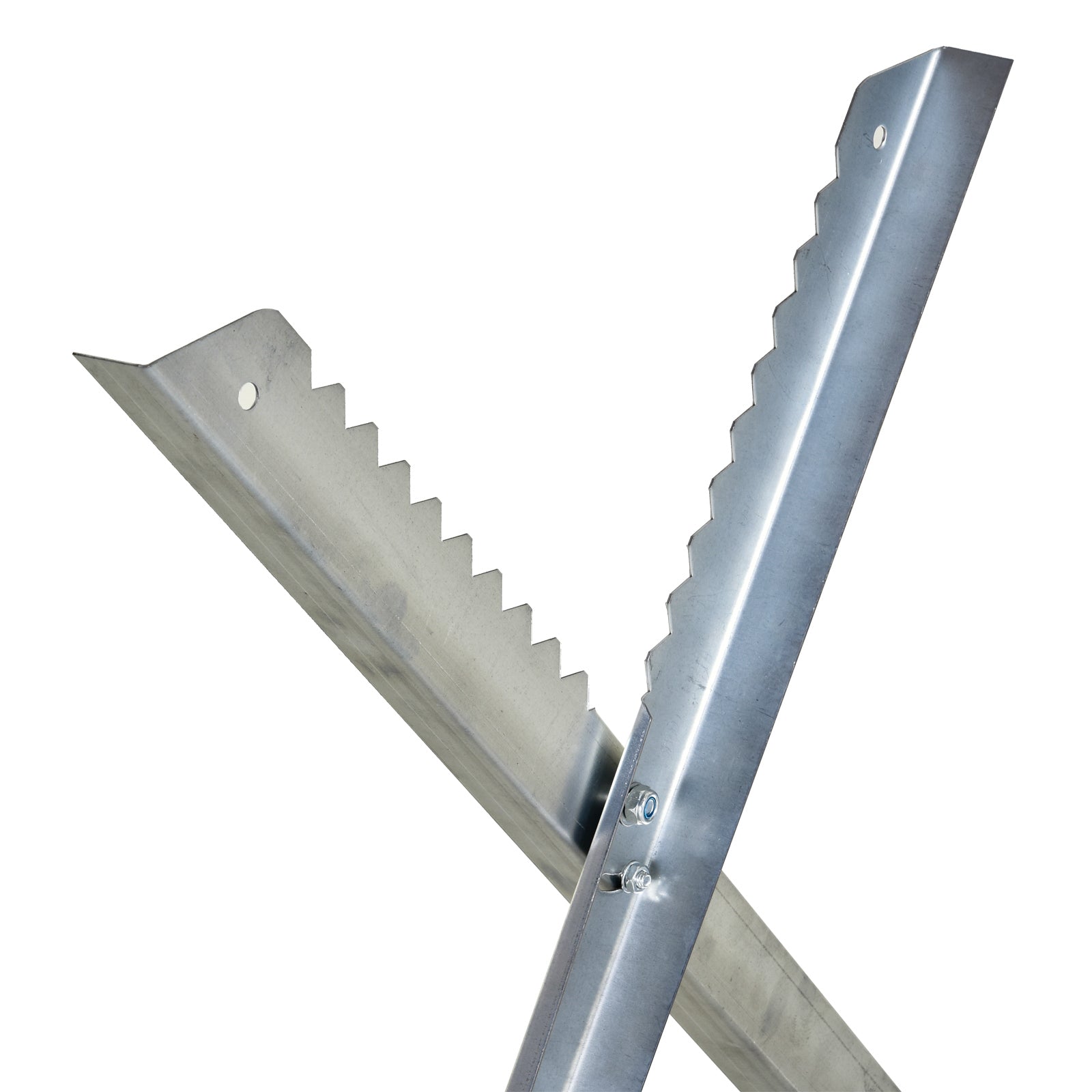 Aosom Portable Steel Sawhorse - Foldable 220 lbs Capacity Silver-Home Improvement > Tools-DECOROLALA