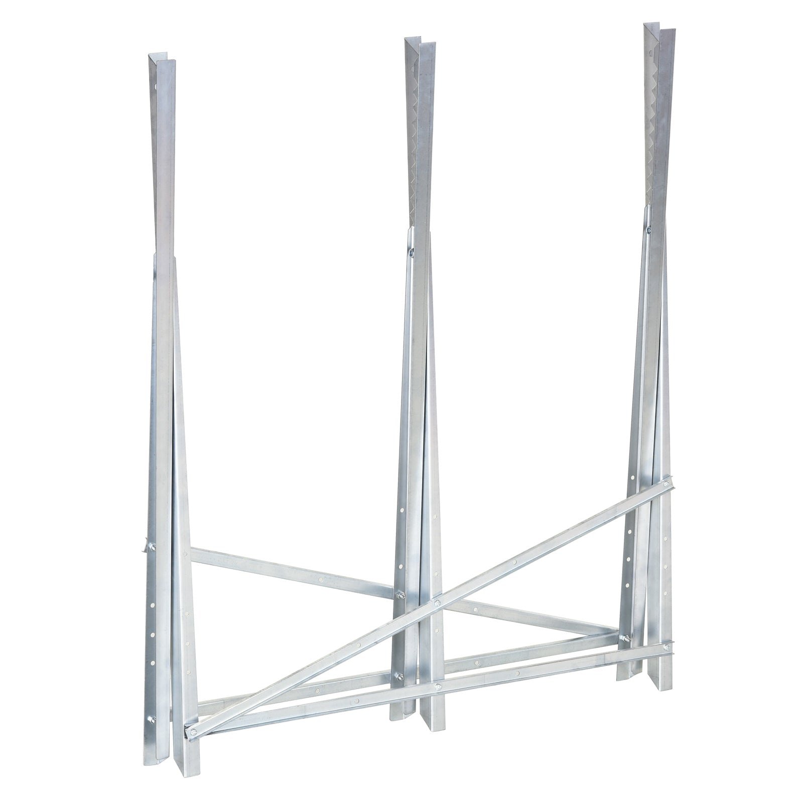 Aosom Portable Steel Sawhorse - Foldable 220 lbs Capacity Silver-Home Improvement > Tools-DECOROLALA