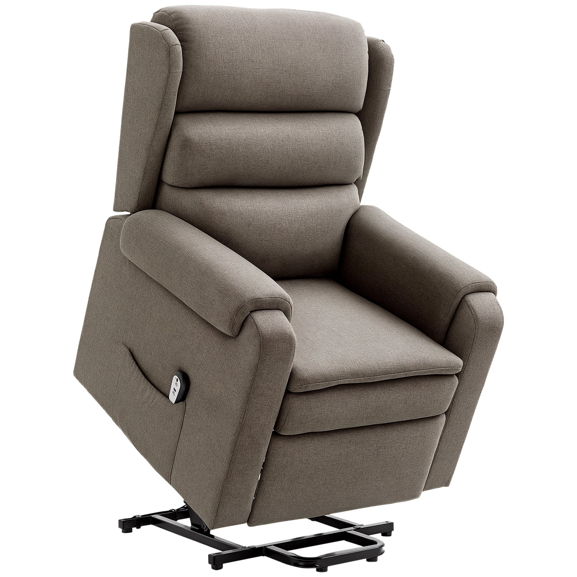 Aosom Power Lift Recliner Chair - Brown 160°-DECOROLALA