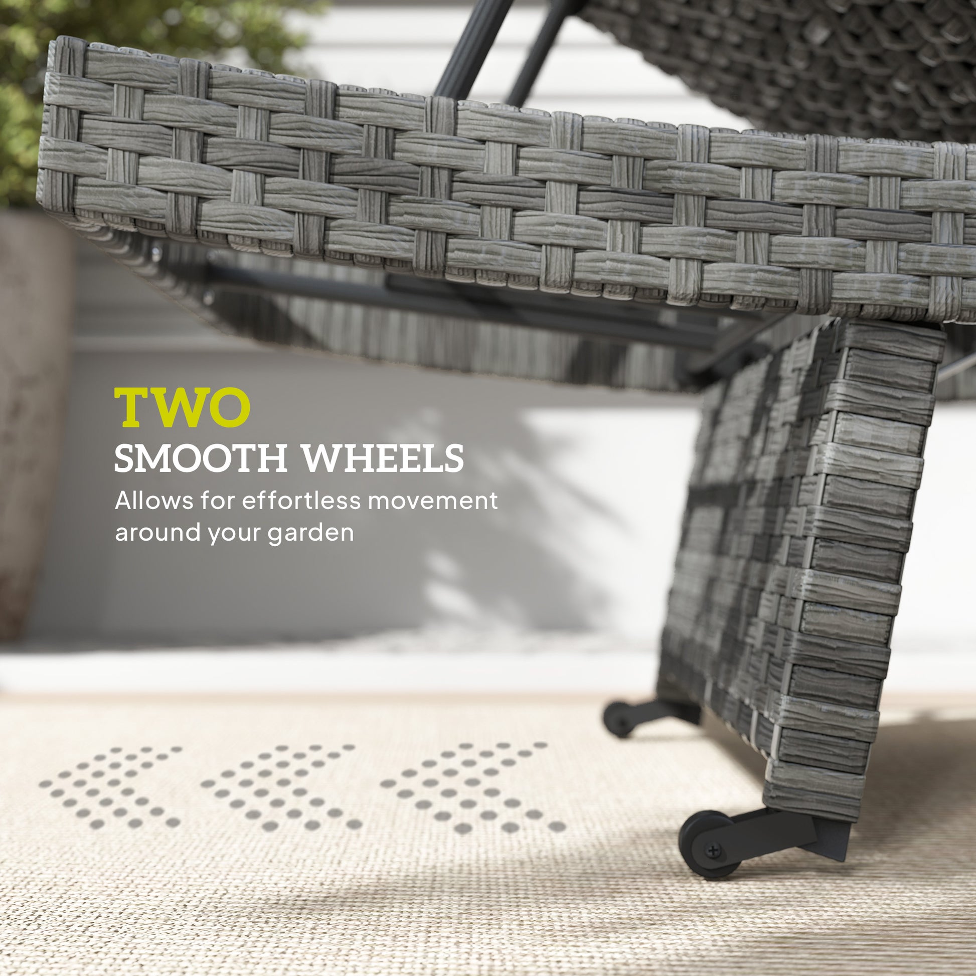 Aosom Rattan Chaise Lounge - Grey Folding 4-Level-DECOROLALA