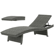Aosom Rattan Chaise Lounge - Grey Folding 4-Level-DECOROLALA