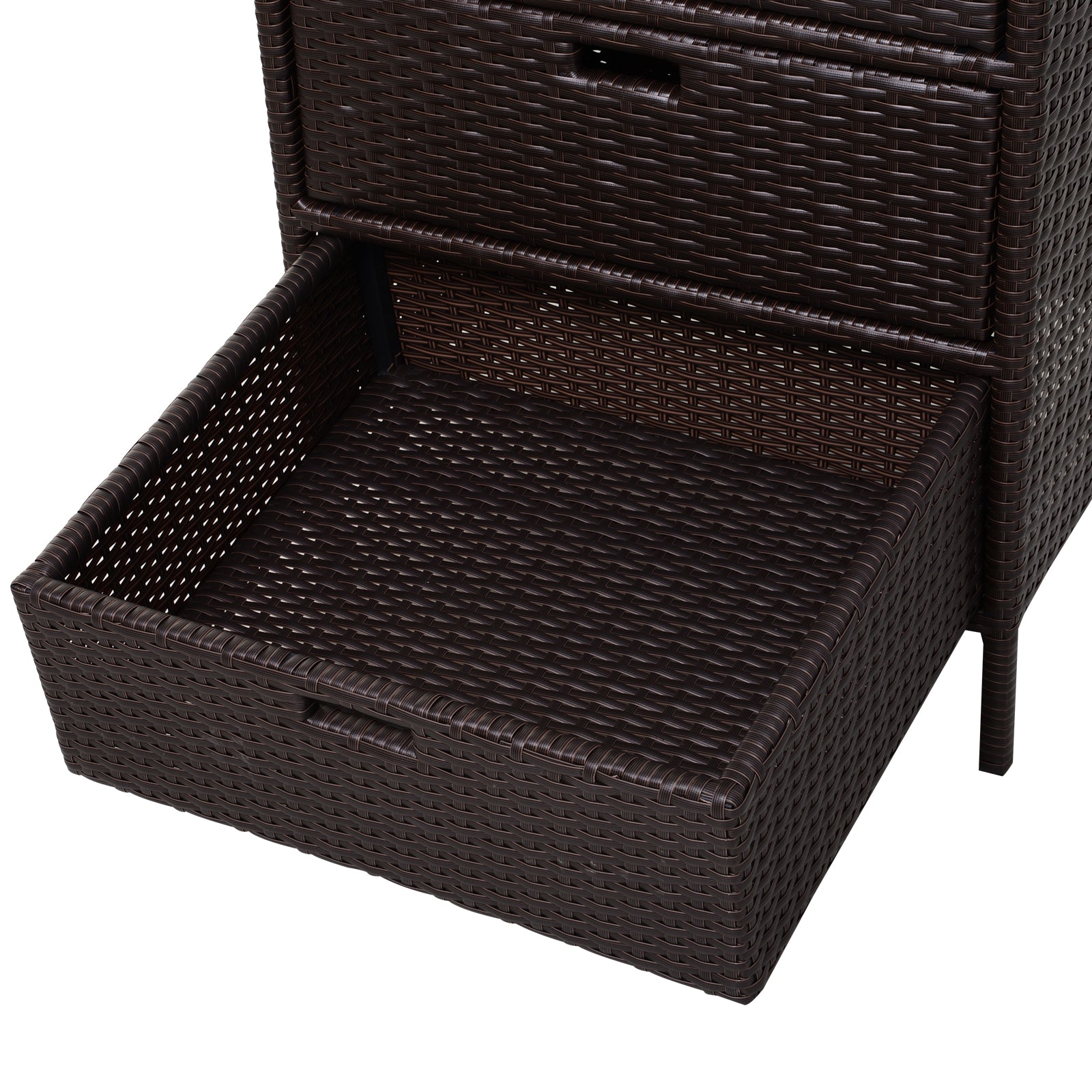 Aosom Rattan Storage Cabinet 32" Brown - 3 Drawers-DECOROLALA
