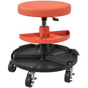 Aosom Rolling Mechanic Stool - 300 lbs Capacity Orange-Home Improvement > Tools > Automotive-DECOROLALA