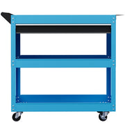 Aosom Rolling Tool Cart with Drawer and 3-Tier Trays - Blue-Home Improvement > Tools > Tool Organizers-DECOROLALA