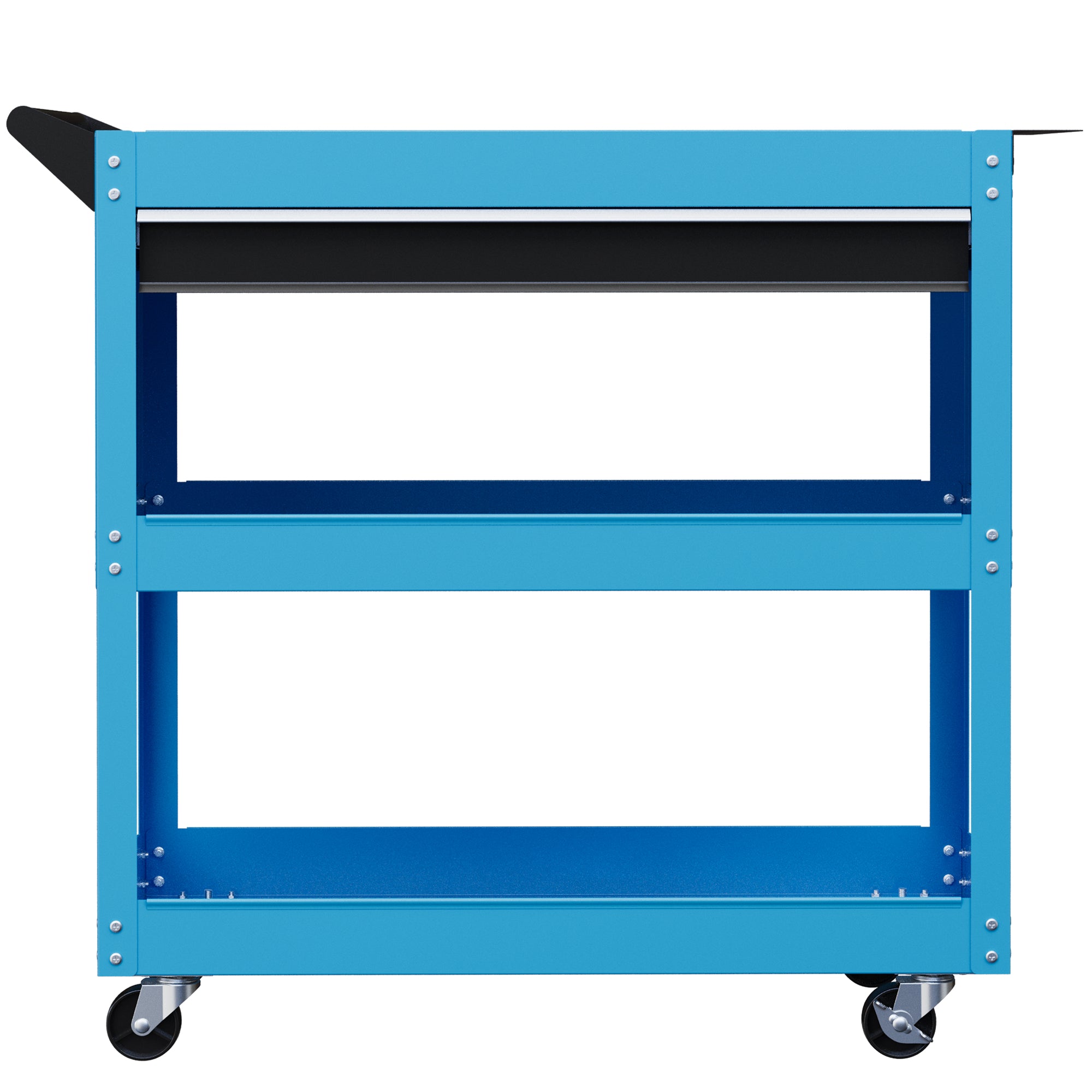 Aosom Rolling Tool Cart with Drawer and 3-Tier Trays - Blue-Home Improvement > Tools > Tool Organizers-DECOROLALA
