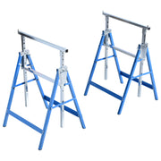 Aosom Set of 2 Adjustable Steel Saw Horses - Blue 441lb Capacity-Home Improvement > Tools-DECOROLALA