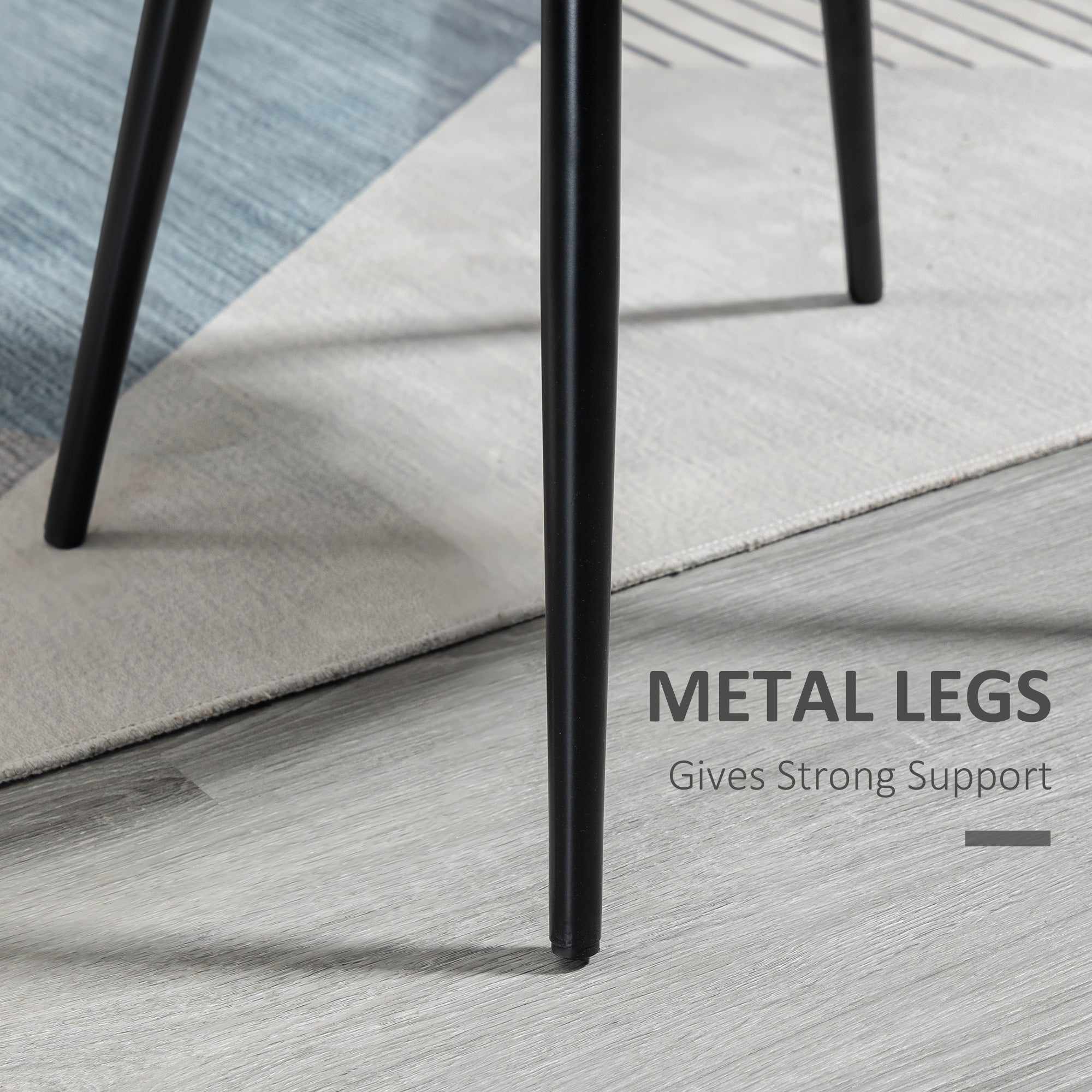 Aosom Set of 2 Black Velvet Dining Chairs with Metal Legs-Home Furnishings > Kitchen & Dining Furniture > Dining Chairs-DECOROLALA