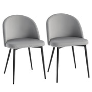 Aosom Set of 2 Velvet Dining Chairs - Dark Blue Mid-Back-Home Furnishings > Kitchen & Dining Furniture > Dining Chairs-DECOROLALA