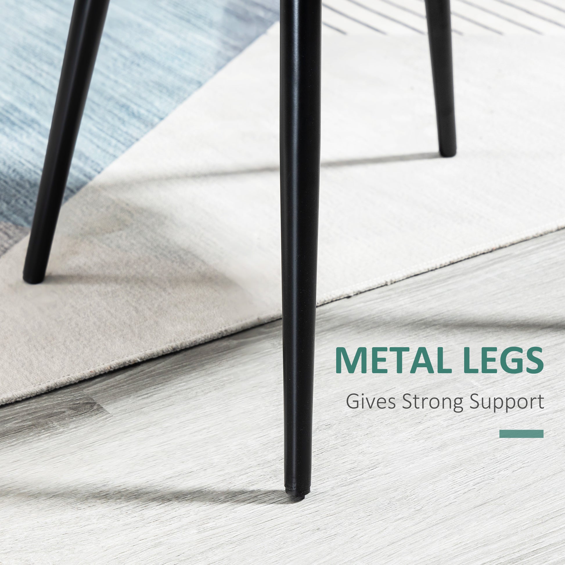 Aosom Set of 2 Velvet Dining Chairs - Green Mid-Back Metal Legs-Home Furnishings > Kitchen & Dining Furniture > Dining Chairs-DECOROLALA