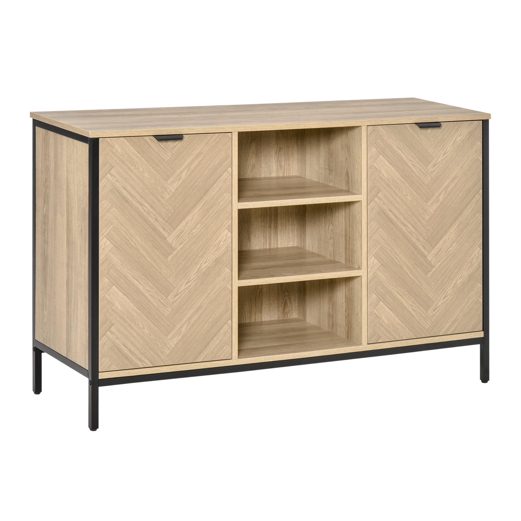 Aosom Sideboard Buffet Cabinet - Oak Tone 47.25"W-DECOROLALA